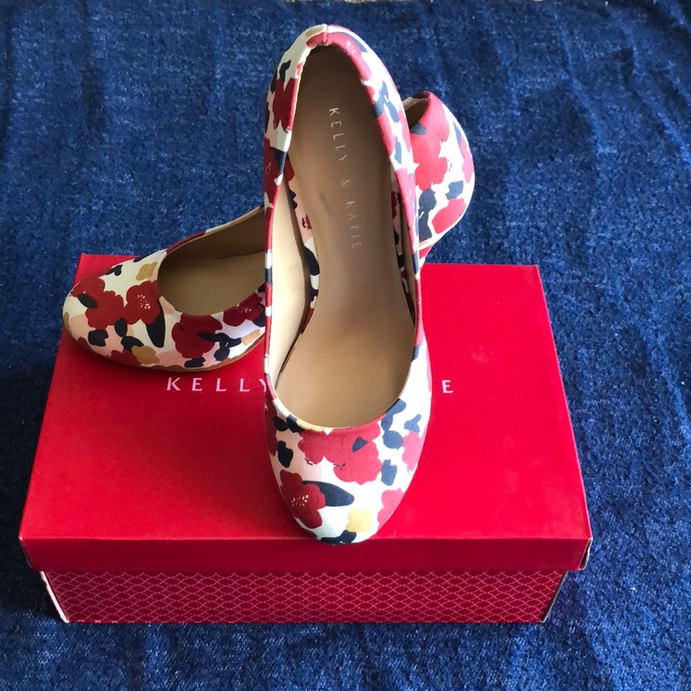 Bright Multi-Colored Floral Heels